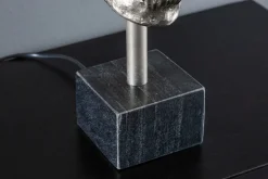 Wohnzimmerlampen|Stofflampen*Invicta Interior Tischleuchte Silber Schwarz Totenkopf E27 Metall Stoff