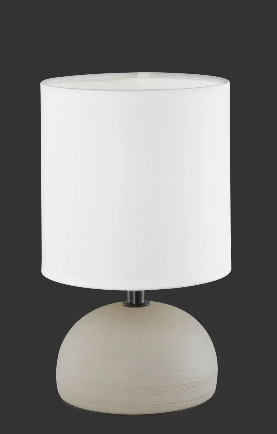 Wohnzimmerlampen|Stofflampen*Trio Reality Tischleuchte Stoff Keramik E14 23 cm Weiß Cappuccino