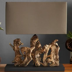 Nachttischlampen|Holzlampen*Invicta Interior Tischleuchte Treibholz Designerleuchte Modern 50cm