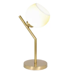 Giovanni Battista Tischleuchte TRIVIA Echt-Messing Glas Premium Design< Glaslampen|Metall Lampen