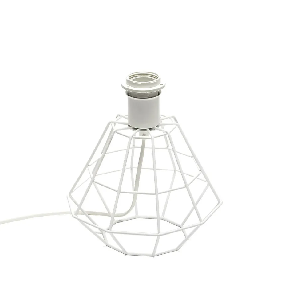 Schlafzimmer Lampen|Metall Lampen*Easylight Tischleuchte Weiß 34 cm E27 Stoff Metall