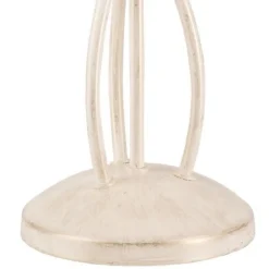 Lamkur Tischleuchte Weiß 43cm Metall rund Rustikal LIRLIN< Tischlampen|Rustikale Lampen