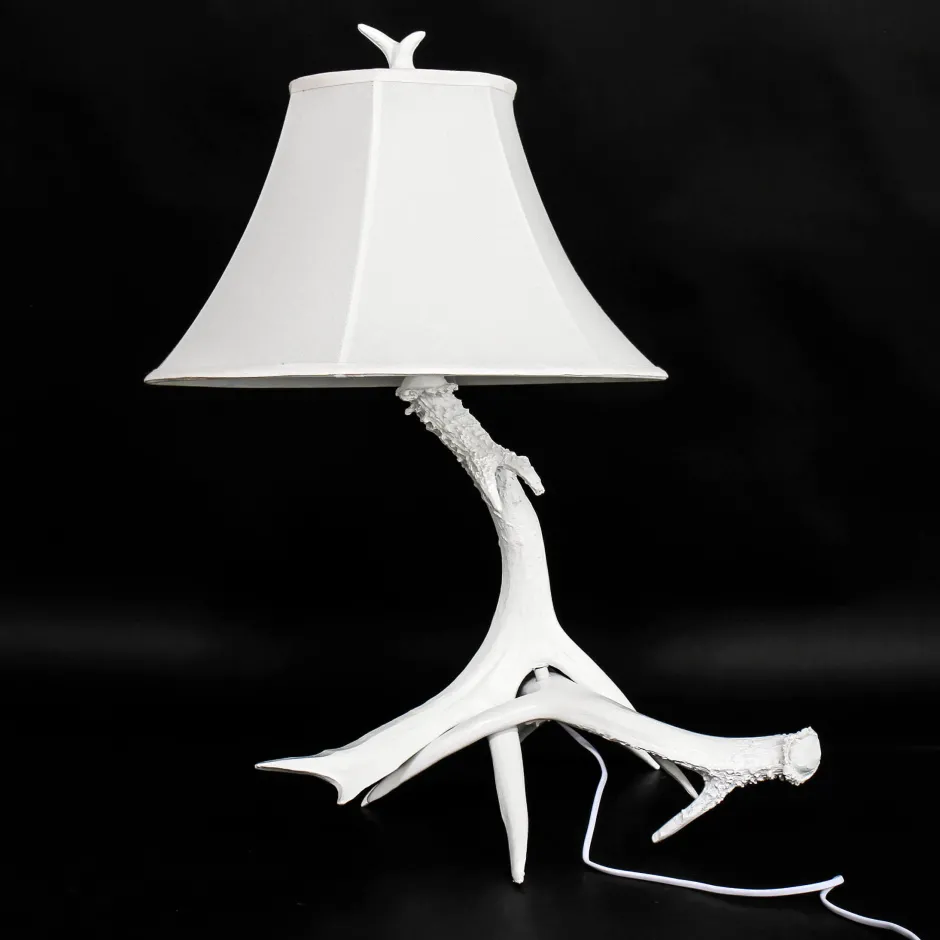 Easylight Tischleuchte Weiß Geweih Optik< Shabby Chic Lampen|Lampe Landhausstil