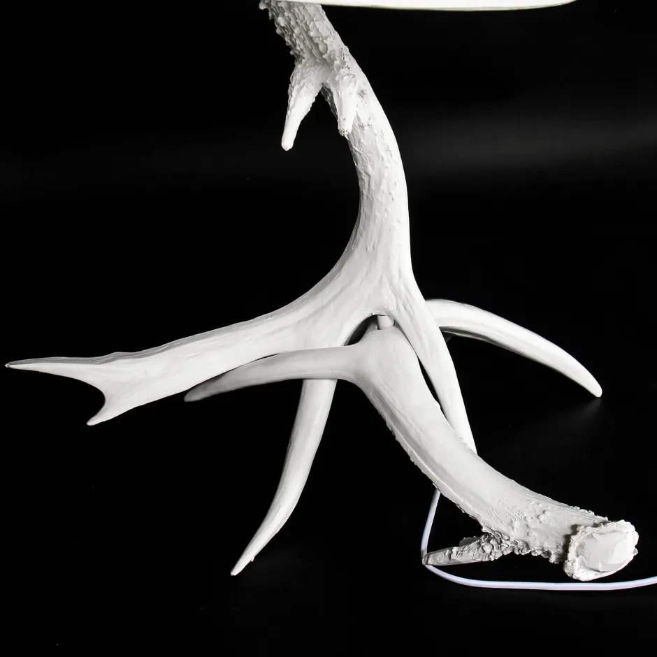 Easylight Tischleuchte Weiß Geweih Optik< Shabby Chic Lampen|Lampe Landhausstil