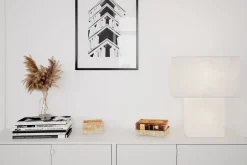 Wohnzimmerlampen|Schlafzimmer Lampen*By Rydéns Tischleuchte Weiß Papier Metall 40 cm hoch 2x E27