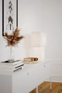 Wohnzimmerlampen|Schlafzimmer Lampen*By Rydéns Tischleuchte Weiß Papier Metall 40 cm hoch 2x E27