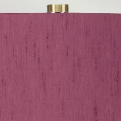 Elstead Tischleuchte Weiß Violett 64 cm hoch E27 Keramik Stoff Retro< Tischlampen|Schlafzimmer Lampen