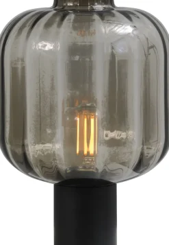 Glaslampen|Wohnzimmerlampen*Masterlight Tischleuchte Wohnzimmer Schwarz Glas Metall 41 cm ELYA