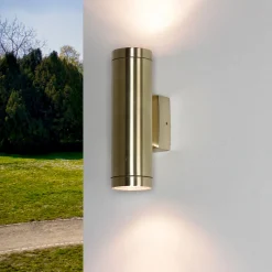 Metall Lampen|Messinglampen*Lido Up Down Leuchte Außen Messing massiv IP64 rostfrei