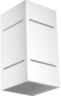 Wandleuchten|Flurlampen*Sollux Up Down Wandlampe ARRIA Weiß Aluminium eckig G9 Flur