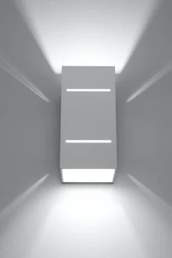 Wandleuchten|Flurlampen*Sollux Up Down Wandlampe ARRIA Weiß Aluminium eckig G9 Flur