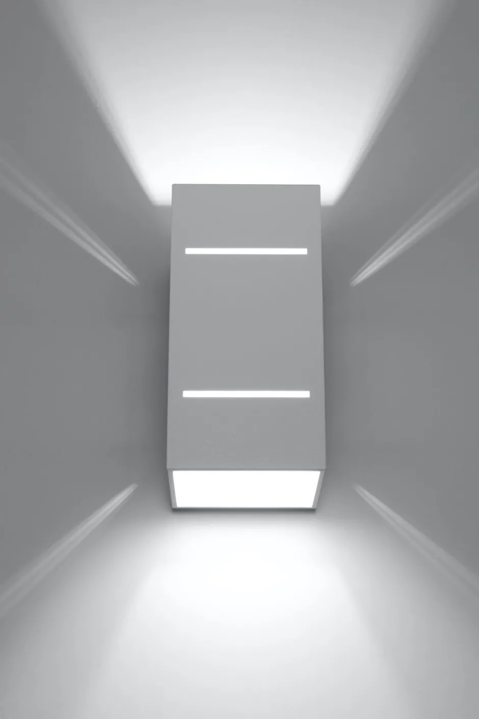 Wandleuchten|Flurlampen*Sollux Up Down Wandlampe ARRIA Weiß Aluminium eckig G9 Flur