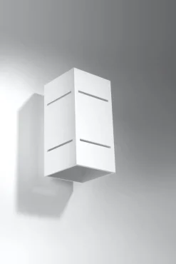 Wandleuchten|Flurlampen*Sollux Up Down Wandlampe ARRIA Weiß Aluminium eckig G9 Flur