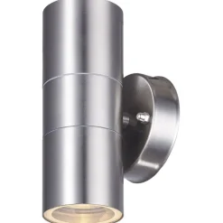 Metall Lampen|Feuchtraumleuchten*Harms Import Up Down Wandlampe Outdoor IP44 GU10 H:16,5 cm Edelstahl