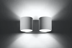 Wandleuchten|Flurlampen*Sollux Up Down Wandlampe Weiß Aluminium Modern stylisch