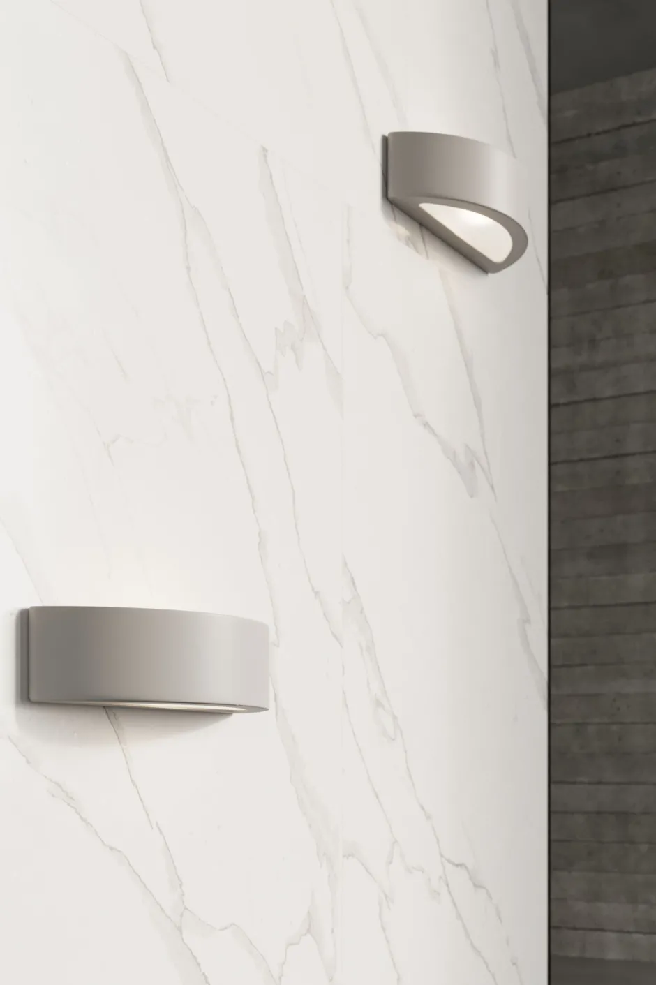 Wohnzimmerlampen|Keramiklampen*Sollux Up Down Wandleuchte Grau 40 cm halbrund E27 Keramik