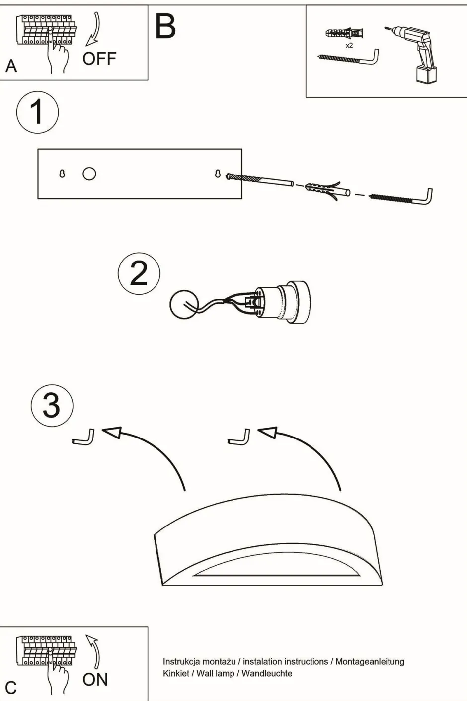Wohnzimmerlampen|Keramiklampen*Sollux Up Down Wandleuchte Grau 40 cm halbrund E27 Keramik