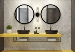 Metall Lampen|Glaslampen*Searchlight Up Down Wandleuchte Schwarz Metall Glas G9 IP44 H:37 cm