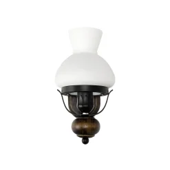 Easylight Urige Wandlampe Holz Glas E27 Landhaus Stil< Wohnzimmerlampen|Glaslampen