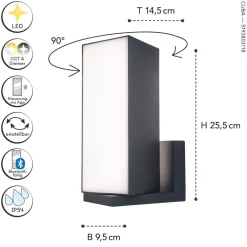 Eco-Light Verstellbare LED Außenwandlampe RGB IP54 15 W dimmbar< Metall Lampen|Led Außenleuchten