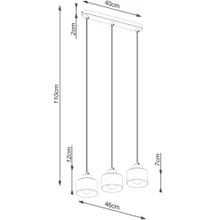 Sollux Verstellbare Pendelleuchte Schwarz Metall 3-flammig E27< Wohnzimmerlampen|Esszimmer Lampen