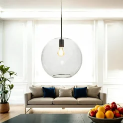 Hängelampen|Esszimmer Lampen*Easylight Verstellbare Pendelleuchte Glas Ø 36 cm E27 DARON