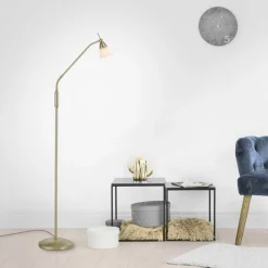 Paul Neuhaus Verstellbare Stehleuchte in Messing Dimmer Glas 163 cm< Wohnzimmerlampen|Metall Lampen