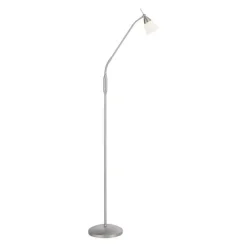 Wohnzimmerlampen|Metall Lampen*Paul Neuhaus Verstellbare Stehleuchte in Silber Dimmer Glas 163 cm