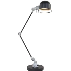 Bürolampen|Schlafzimmer Lampen*Steinhauer Verstellbare Tischlampe Metall in Schwarz Silber 68 cm