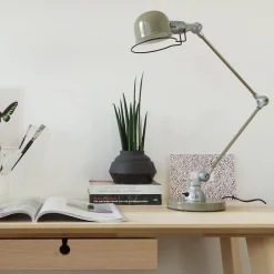 Tischlampen|Bürolampen*Steinhauer Verstellbare Tischleuchte Metall in Grün Silber 68 cm