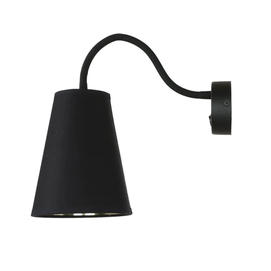 Metall Lampen|Stofflampen*TK Lighting Verstellbare Wandlampe Schwarz Gold Metall E27