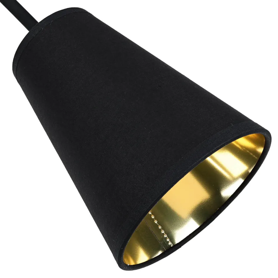Metall Lampen|Stofflampen*TK Lighting Verstellbare Wandlampe Schwarz Gold Metall E27
