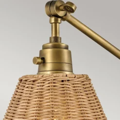 Wandleuchten|Wohnzimmerlampen*Elstead Verstellbare Wandleuchte Rattan Metall E27 Gelenkarm