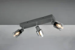 Flurlampen|Bürolampen*Trio Reality Verstellbarer Deckenspot Rauchglas Metall E14 3-flammig
