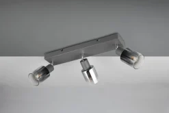 Flurlampen|Bürolampen*Trio Reality Verstellbarer Deckenspot Rauchglas Metall E14 3-flammig