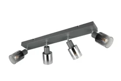 Trio Reality Verstellbarer Deckenspot Rauchglas Metall E14 58,5 cm< Bürolampen|Wohnzimmerlampen