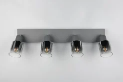 Trio Reality Verstellbarer Deckenspot Rauchglas Metall E14 58,5 cm< Bürolampen|Wohnzimmerlampen