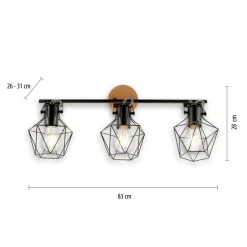 Bürolampen|Wohnzimmerlampen*Just Light Verstellbarer Deckenspot Holz Metall 83 cm E27 Vintage