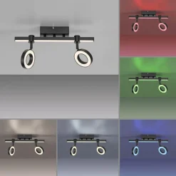 Flurlampen|Bürolampen*Just Light Verstellbarer LED Deckenspot Schwarz RGB Licht dimmbar