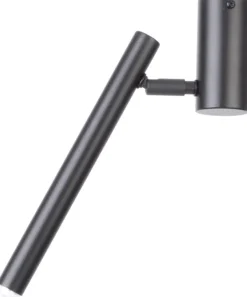 Sigma Verstellbarer Wandspot Schwarz Metall Zylinder H:30 cm< Spots|Wandleuchten