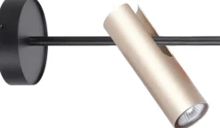 Sigma Verstellbarer Wandstrahler Gold Schwarz Metall B:28 cm< Spots|Wandleuchten