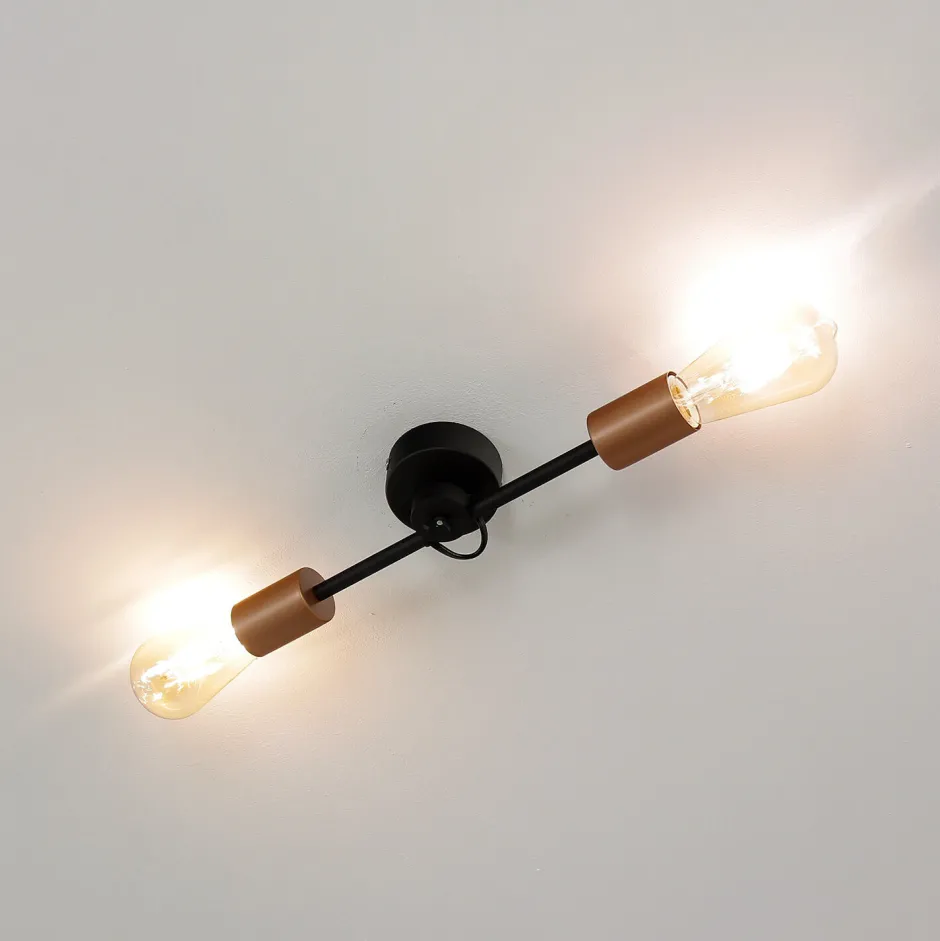 Nowodvorski Vintage Deckenlampe Wohnzimmer Schwarz 2xE27 STICKS< Deckenleuchten|Flurlampen