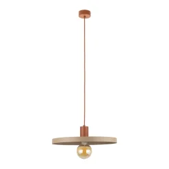 TK Lighting Vintage Hängelampe E27 Ø40 cm in Ziegelrot Sandgrau< Hängelampen|Bürolampen
