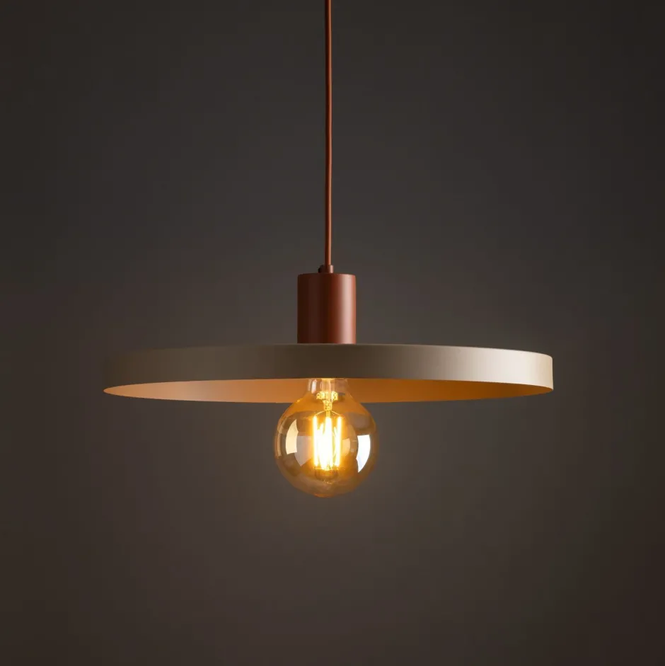TK Lighting Vintage Hängelampe E27 Ø40 cm in Ziegelrot Sandgrau< Hängelampen|Bürolampen