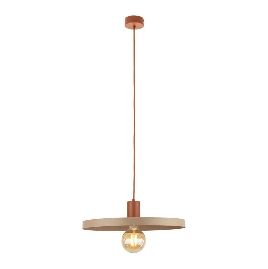 TK Lighting Vintage Hängelampe E27 Ø40 cm in Ziegelrot Sandgrau< Hängelampen|Bürolampen