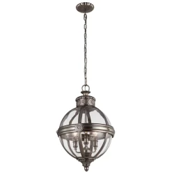 Hängelampen|Esszimmer Lampen*Elstead Vintage Hängelampe Glas Metall rund viktorianisch