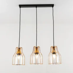 Luminex Vintage Hängeleuchte ARIA Kupfer 3-flmg max. T:1m< Hängelampen|Esszimmer Lampen