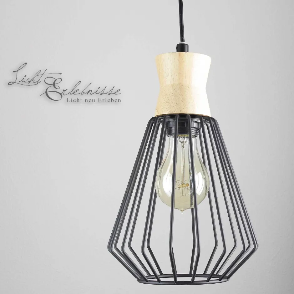 Hängelampen|Esszimmer Lampen*Rabalux Vintage Hängeleuchte E27 in Holz Optik für die Küche