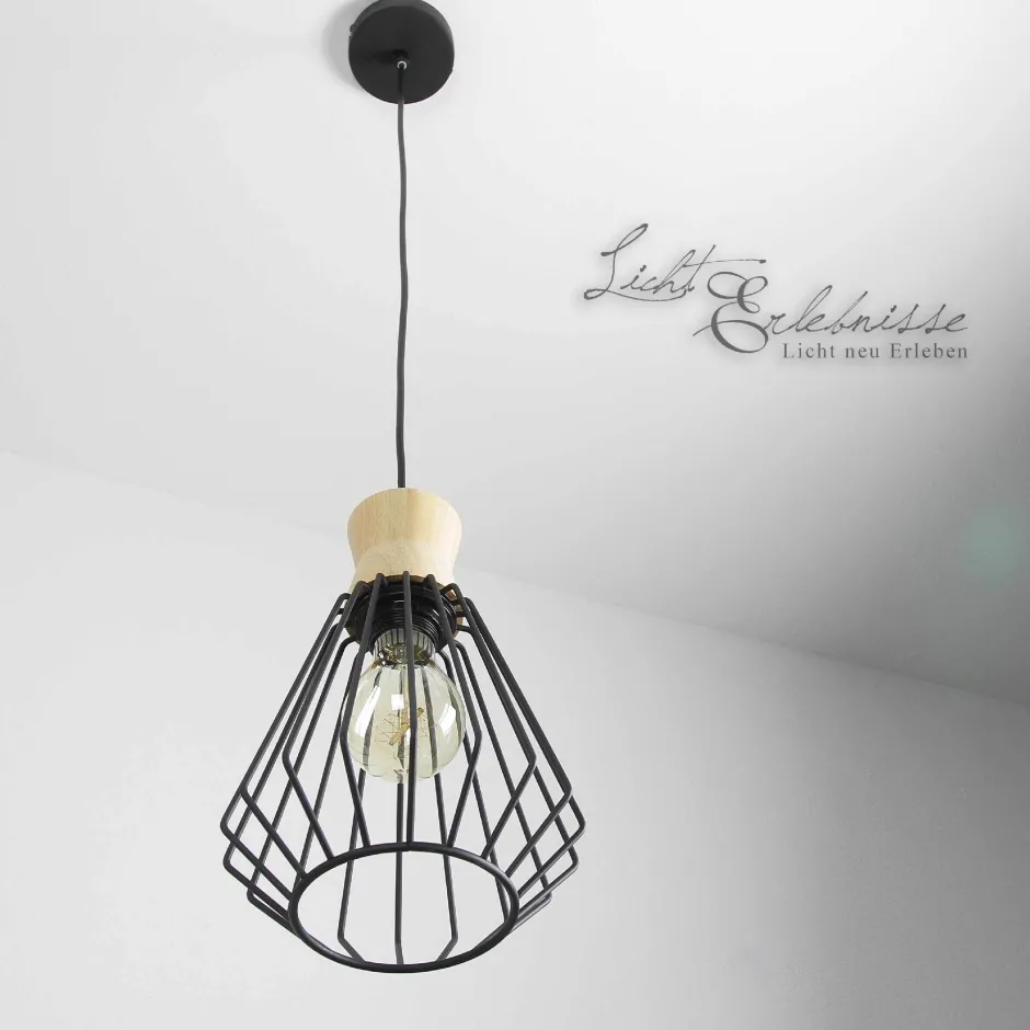 Hängelampen|Esszimmer Lampen*Rabalux Vintage Hängeleuchte E27 in Holz Optik für die Küche