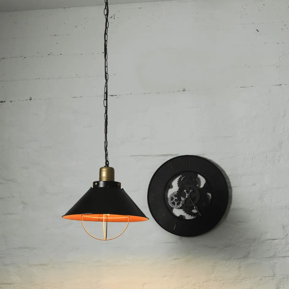 Nowodvorski Vintage Hängeleuchte Schwarz Kupfer Industrial Design< Hängelampen|Industrie Lampen